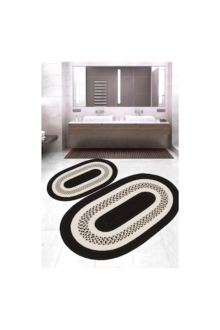 Eliana Home Dijital Baskı 2'li Banyo Paspas Takımı Lna5-3179 100x60 Ve 60x50 Cm Gri