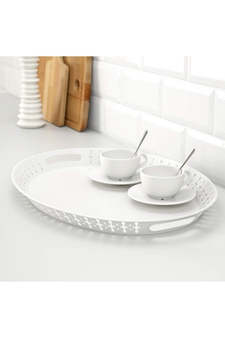 Ikea Romantısk Tepsi, 52x39 Cm, Beyaz Sku: Smg8690010554000