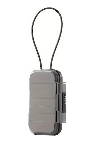 Fochsia Plaj Kodu Kutusu - Gri 4 Haneli Şifreli Kilitli Su Geçirmez Çanta Seyahat Kasası