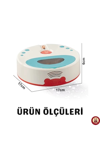 Oyuncak Pilli Robot Süpürge Sesli Ve Işıklı Gerçek Süpürme Özelliği Ve Farklı Yönlere Giden Robot Beyaz