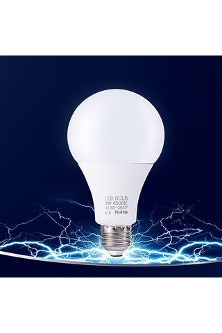 Gajeena E27 Uçlu Led Ampul 3w Enerji Tasarruflu 85-265v Beyaz Işık 6000-6500k Smd 2835 Teknoloji 270 Derece Açılımlı Şeffaf