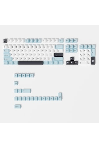 Mekanik Klavye Keycap Seti Mavi-beyaz-siyah 128 Tuşlu Keycap