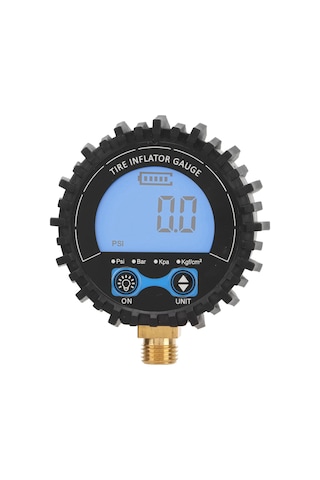 Moveevo Dijital Basınç Ölçer 3-200 Psı, 4 Birim Psı/kpa/bar/kg/cm² , Abs+bronz, Araba/motosiklet/tır Uyumlu, Arka Işık Ekranlı, 1/4 13mm Vida Pil Yok