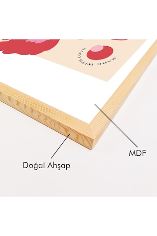 Huhuli Ahşap Çerçeveli Modern Tablo Seti Huhu85