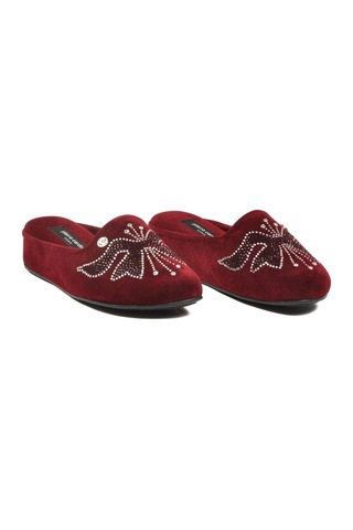 Pierre Cardin Bordo Tekstil Hafif Önü Kapalı Kadın Ev Terliği Pc-55370 Z Bordo