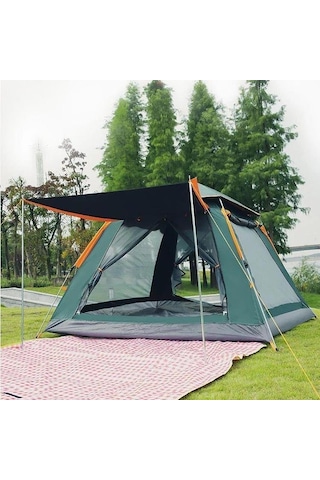 Yek Outdoor 6 Kişilik Tam Otomatik Tenteli Kamp Çadırı 270x270x170cm Yeşil