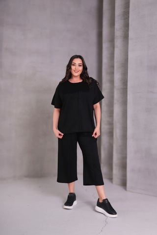 Önü Çimalı Takım Siyah