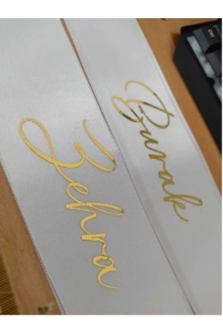 Gelin Damat Isimli Tören Takı Kurdelesi 2 Adet B-41