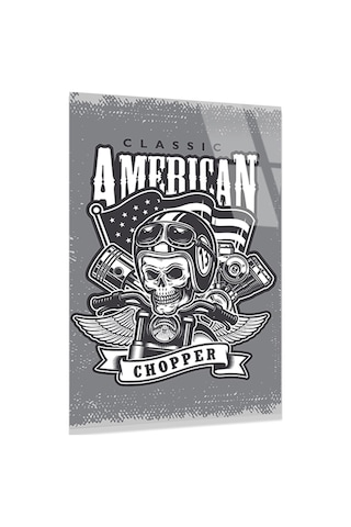 Classic American Chopper Kurukafa - Cam Tablo - Deg0511 70 X 110 Cm