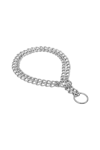 Doggie Eğitim Serisi Çift Boğma Zincirli Köpek Boyun Tasması Krom