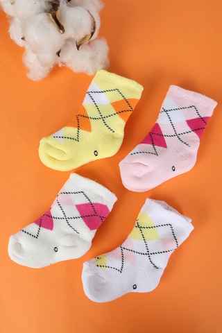 Pamuklu 6'lı Yenidoğan Bebek Kışlık Havlu Çorap Pembe