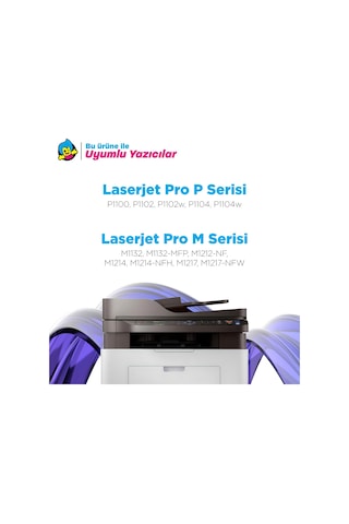 Hp Laserjet Pro P1102w Uyumlu, Toner Çipli Ce285a 2'li 1.600 Sayfa