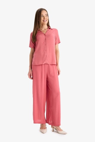 Defacto Culotte Geniş Paça Krinkıl Viskon Kapri C9565ax25smbr275 Bordo