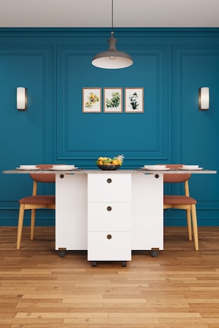 Asra Trend KM-01 %100 MDF 168x70 cm Katlanır Akıllı Mutfak Masası 3 Çekmeceli Tekerlekli Servis Masası Beyaz Retro Gri