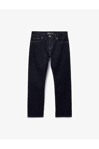 Koton Normal Bel Pamuklu Straight Fit Jean Pantolon - Mark Jean Koyu İndigo 6wam40241nd İndigo