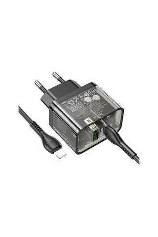 Hoco N34 PD20W USB + Type-C + Lightning Kablo Hızlı Şarj Adaptör Seti