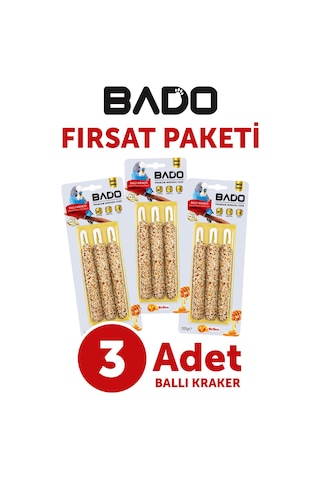 Bado Muhabbet Kuşu Krakeri Ballı 105gr 3lü