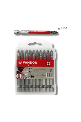 Vandor Anti Slip Bit Kaydırmaz Bits S2 Yüksek Kalite Çelik Pz2 75 - 729927867410 Vandor Anti Slip Bit Kaydırmaz Bits S2 Yüksek Kalite Çelik Pz2 75 - 729927867410