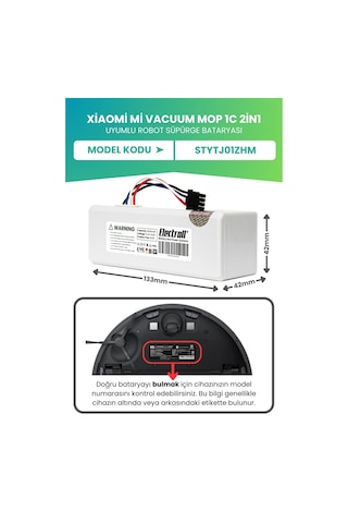 Xiaomi Mi Vacuum Mop 1c 2in1 Ultra Stytj01zhm 6.400mah Batarya