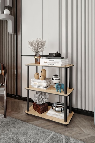 Dekoratif Masivo Kitaplık 3 Katlı 30x60 Dikdörtgen Çok Amaçlı Raf Safir Meşe Meşe