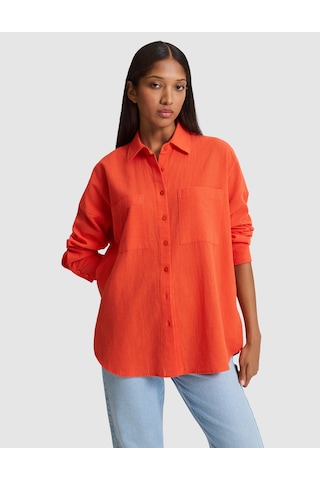 Pierre Cardin Kadın Nar Çiçeği Gömlek Desenli 50328624-vr039
