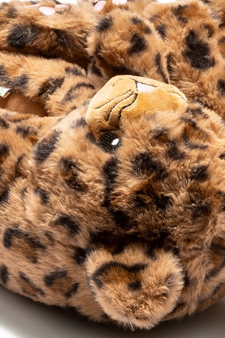 Twigy Leopar Pako Sevimli Pelüş Panduf Ev Terlik Kahve Kahverengi