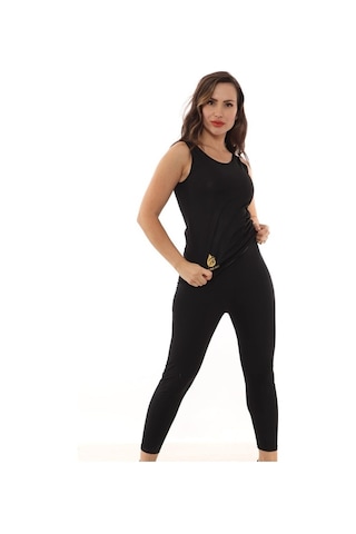 Sauna Suit Ekstra Terle Incelten Unisex Termal Sauna Altüst Takım Siyah