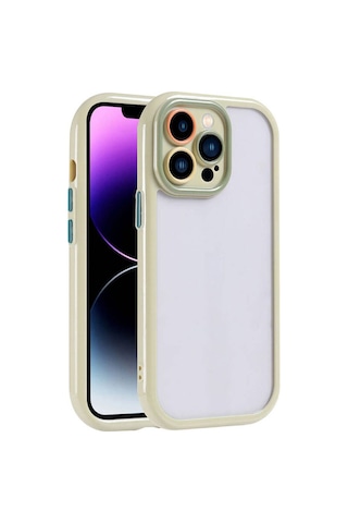 Apple Uyumlu iPhone 14 Pro Max Kılıf Kamera Korumalı Renkli Kenar Ve Çerçeve Tasarımlı Zore Vitamin Kapak Yeşil