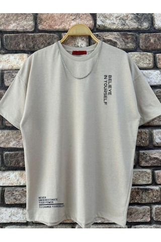 Altamira Erkek Believe Baskılı Oversize T-shirt 001