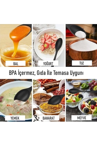 Burcummm Silikon Uzun Karıştırma Kaşığı Kırmızı Çok Renkli