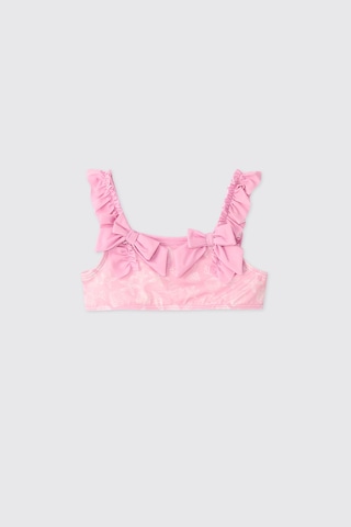 Littemare Fiyonklu Kız Bebek Upf 40+ Uv Korumalı Pembe Bikini Takımı 2612gb42010