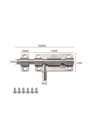 Asılı Kulplu Ve Delikli Dış Kapılar İçin Sürgülü Kapı Kilit Seti, Cr Kaplamalı Paslanmaz Çelik B