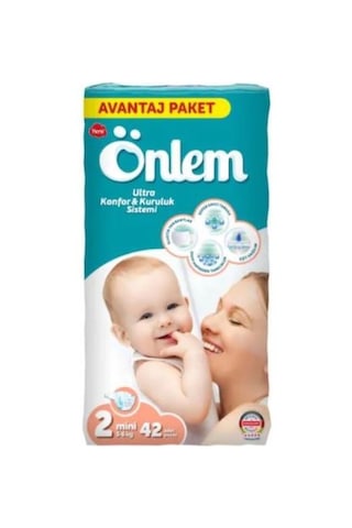 Önlem Bebek Bezi 2 Numara Mini Avantaj Paket 2 x 42 Adet 2'li