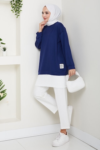Arma Detay Piliseli Oysho Tunik 1627 - Lacivert Lacivert