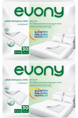 Evony Hasta Yatak Koruyucu 60*90Cm 60 Adet (2PK*30) (Kaymaz Özell