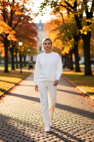 Benerly Kadın Bisiklet Yaka Düşük Kol Regular Kalıp Örme Sweatshirt Fonks Ekru