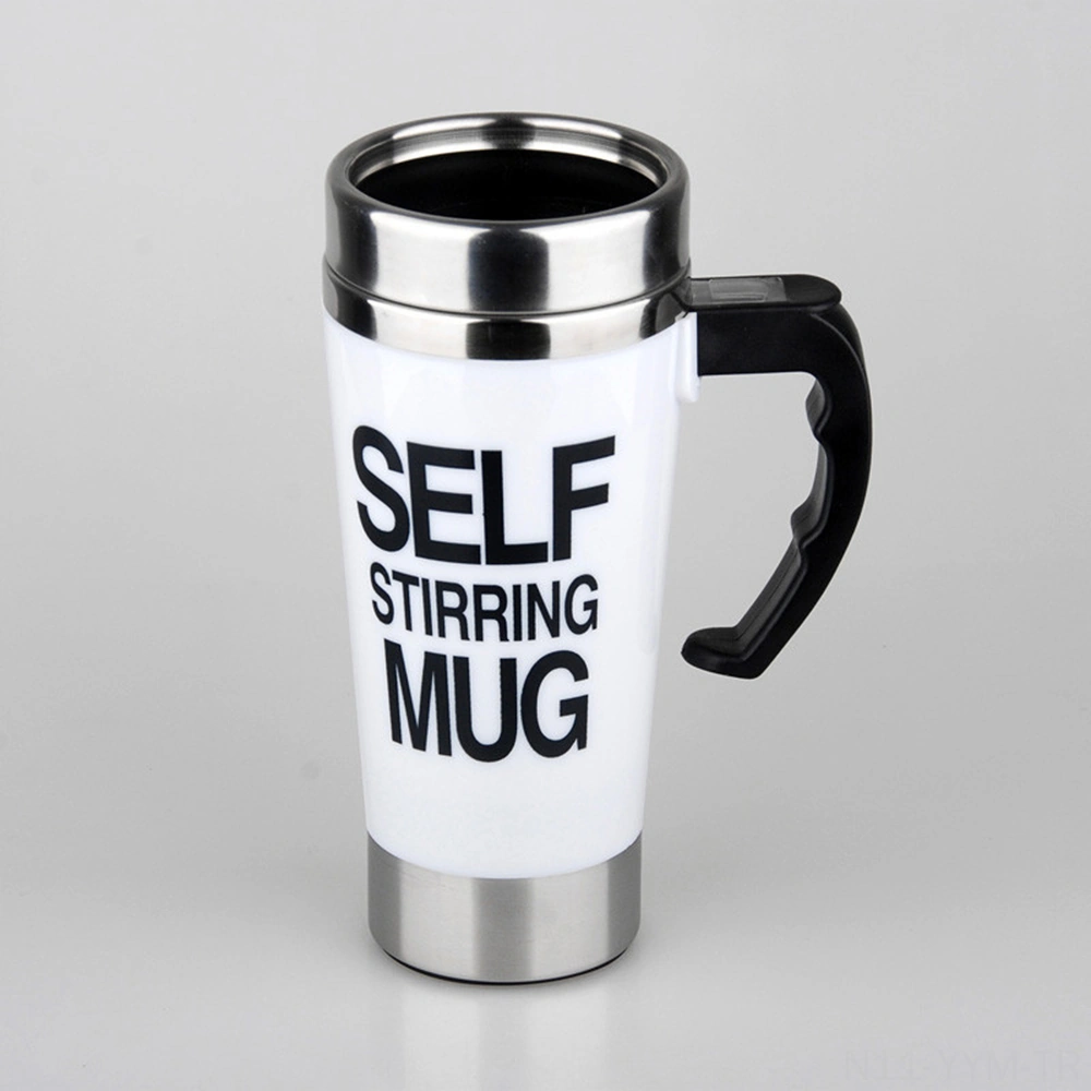 Geeksen Otomatik Elektrikli Karıştırıcı Kupa, 500ml Paslanmaz Çelik, Kahve/süt/su İçin, Sigortalı Kapak, Ofis/ev Kullanıma Uygun, Beyaz Diğer