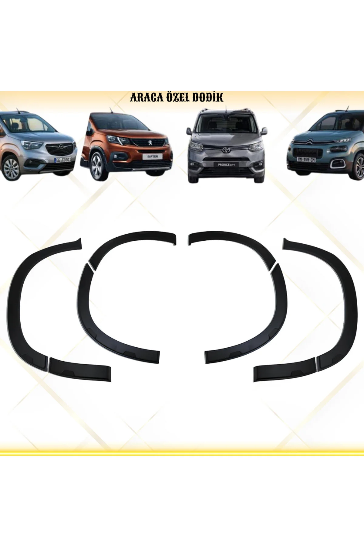 Cıtroen Berlıngo 3 2020+ Dodik - Yeni Berlingo Dodik - Berlingo Çamurluk Koruma Kaplama 8 Prç