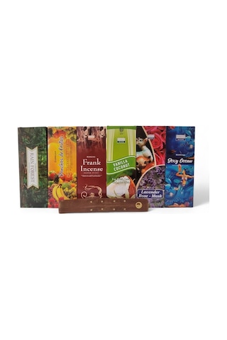 Rain Forest, Fruit Punch, Frank Incence, Vanilla Coconut, Lavander&rose&musk, Ocean 6x20 Tütsü-hediyeli
