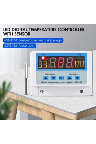 Flybuy 30a Dc24v Akıllı Termostat, Sensörlü Sıcaklık Kontrolü, -50 110 Ölçüm