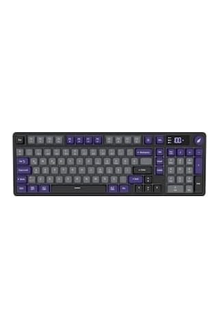 Hawk Gaming Hk258 Membrane Lcd Rgb Kablosuz/bluetooth Siyah Turuncu Full Türkçe Gaming Klavye Gri Mor