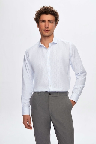 Twn Slim Fit Beyaz Baskılı Easy Iron Gömlek 1ef0221012880 Beyaz