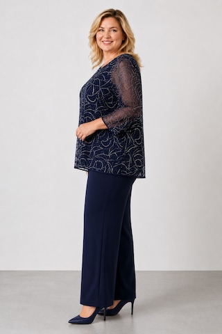 Bihan Store Kadın İşlemeli Ve Işıltılı Abiye Bluz - Y26-4022 Lacivert