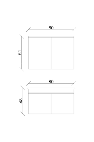 Sözcan Mobilya Yıldız Takım Asma Alt + Aynalı Üst + Lavabo Beyaz 80 CM