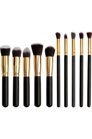 Teltree 10'lu Profesyonel Makyaj Fırçası Seti - Yumuşak Yapay Lifli, Cilt Dostu, 5 Büyük 5 Küçük Fırça