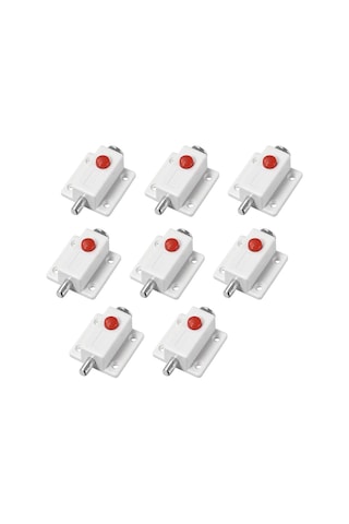 Adet Kapı Sürgülü Kilidi, 2 İnç Plastik Sürgülü Mandallı Anahtarsız Kilit, Düğmeli Beyaz