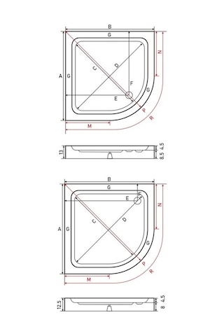 Shower 90X90 Oval Monoblok Duş Teknesi