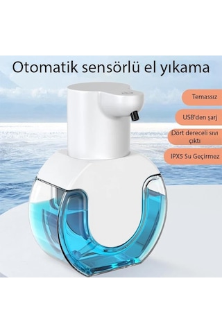 Polham 430ml Otomatik Sensörlü Sabunluk Köpük Makinesi, Tüm Sıvılar İçin Köpük Makinası, Şarjlı Duvar Askılı