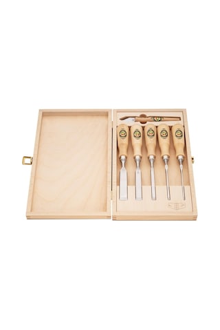 Kirschen 1107001 Ahşap Kutulu Dowtail Düz Iskarpela Takımı 6 Parça