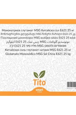 Tito Toz Monosodyum Glutamat Msg Çin Tuzu E621 25 KG